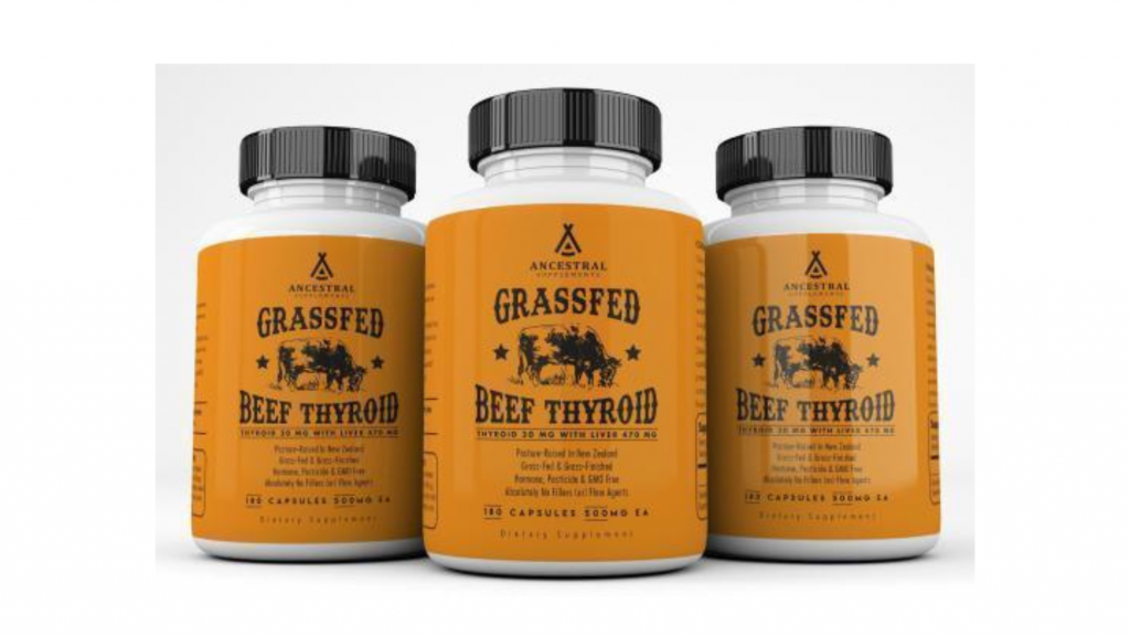 Three containers of Ancestral Supplements Thyroid